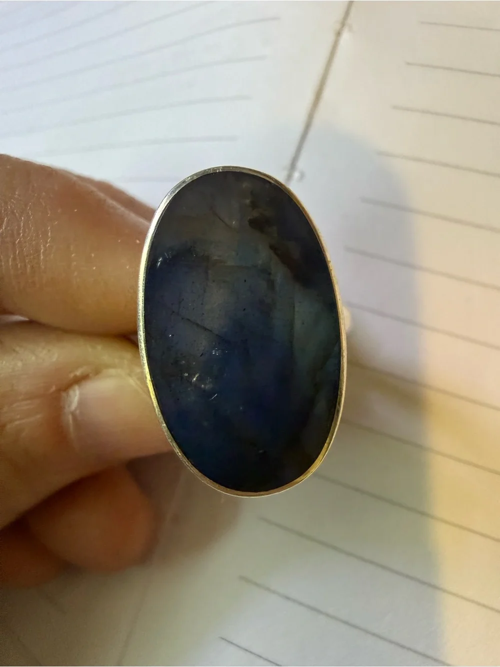 Labradorite sterling silver artisan ring